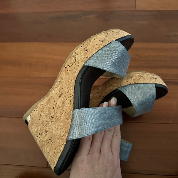Jimmy Choo Denim Parker Cork Wedge Sandal - Picture 5 of 5